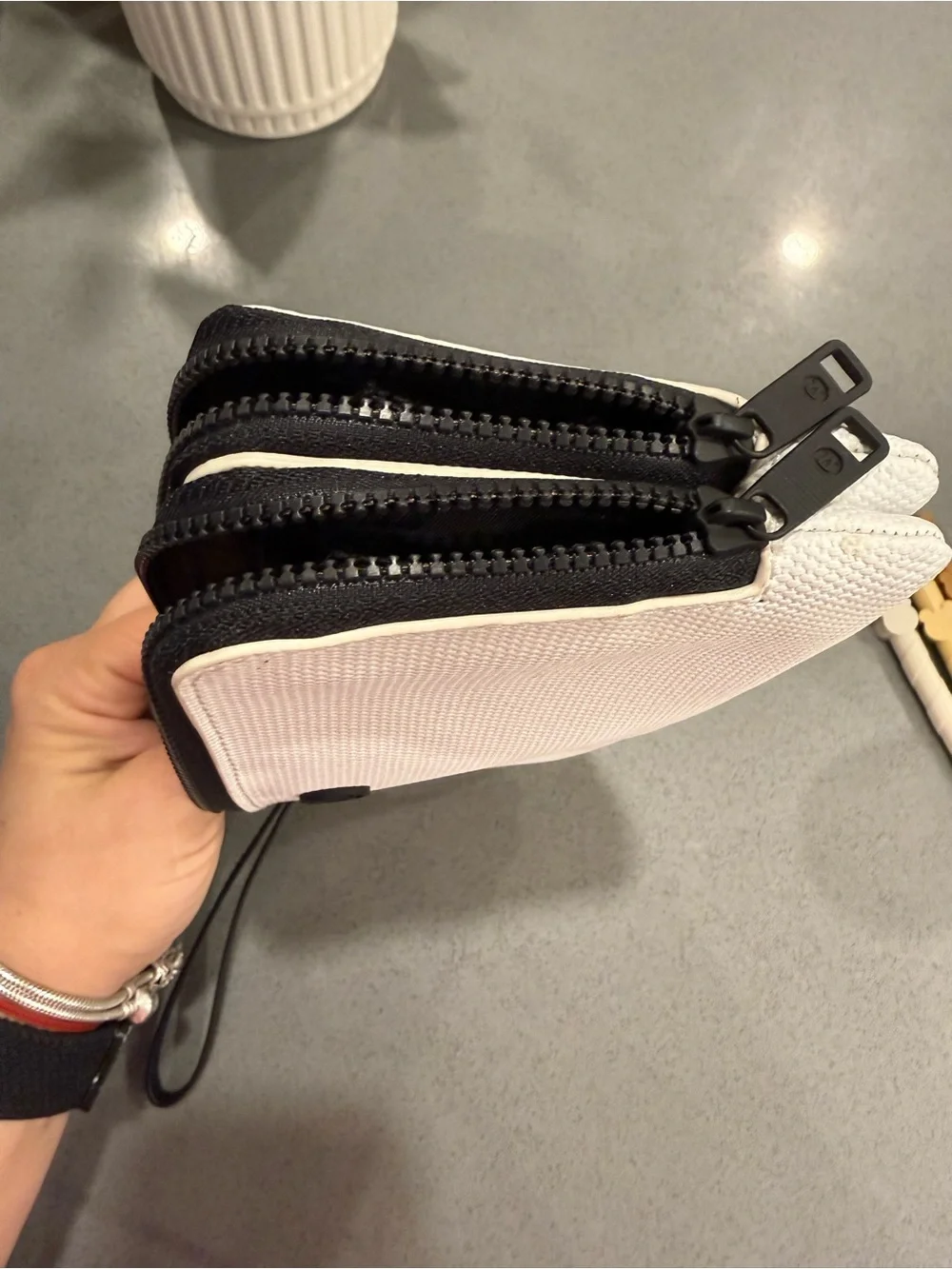 lululemon athletica White and Black Wristlet Wallet